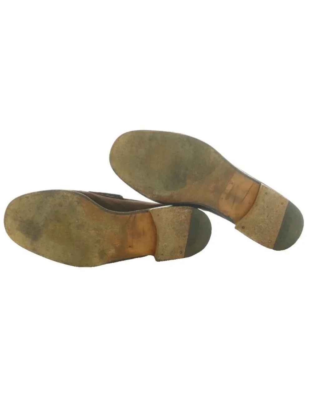Gucci Suede Loafers Horsebit Low Heels Round Toe 40.5 Brown SS